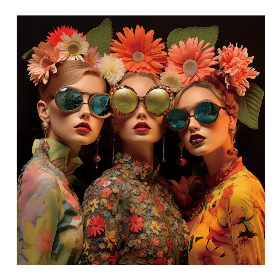 5D DIY Diamond Painting Art Surrealism Flowers Sunglasses Girl Bird Mosaic Embroidery Kit  Rhinestone Cross Stitch Home Decor