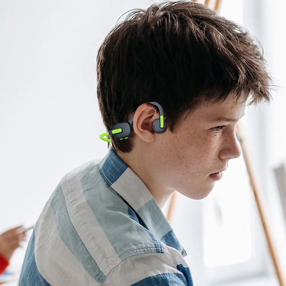Hands-free Kids Bluetooth Headphones Earbuds Built-in 8GB Bone Conduction Headphone Stereo Sound Adjustable