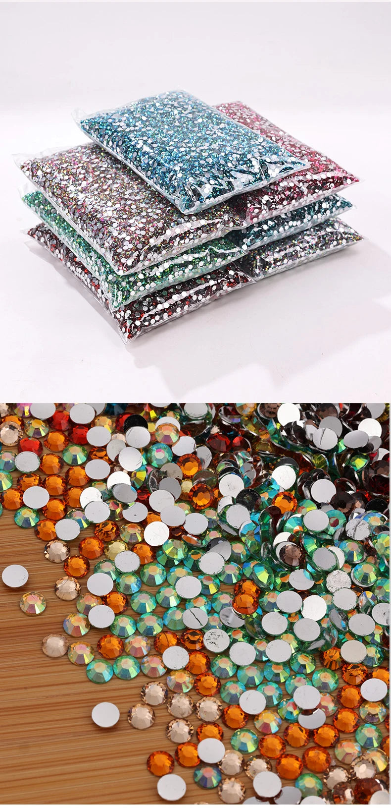 Big Package 2-6mm Resin Non Hot Fix Rhinestones Bulk Wholesale Flat Back Plastic Crystals Nail Diy Glitters Cтразы Stone
