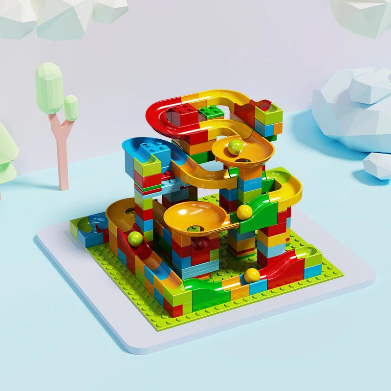 1000pcs Marble Run Building Blocks Bulk Set STEM Educational Toy for Kids Creative DIY Race Track Construction Kit for Learning