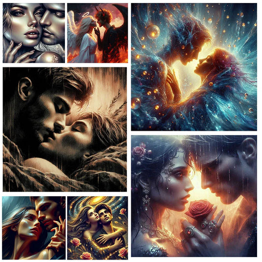 5d Diamond Painting Abstract Couple Portrait New Arrivals Diamond Mosaic Landscape Art Home Decor Diy Gift Rhinestone Pictures