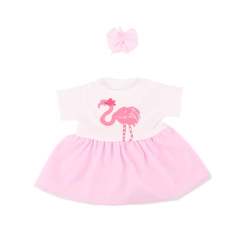 43cm Reborn New Born Baby Doll Clothes Unicorn Flamingo Fanny Cartoon Doll Accessories 18 inch Doll  Clothes American girl`s Toy