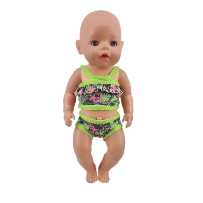Multi-style Doll Swimsuit Cute Seaside Outfit For 43CM Baby Doll&18Inch American Doll Accessories,Our Generation Girl Gifts Toys