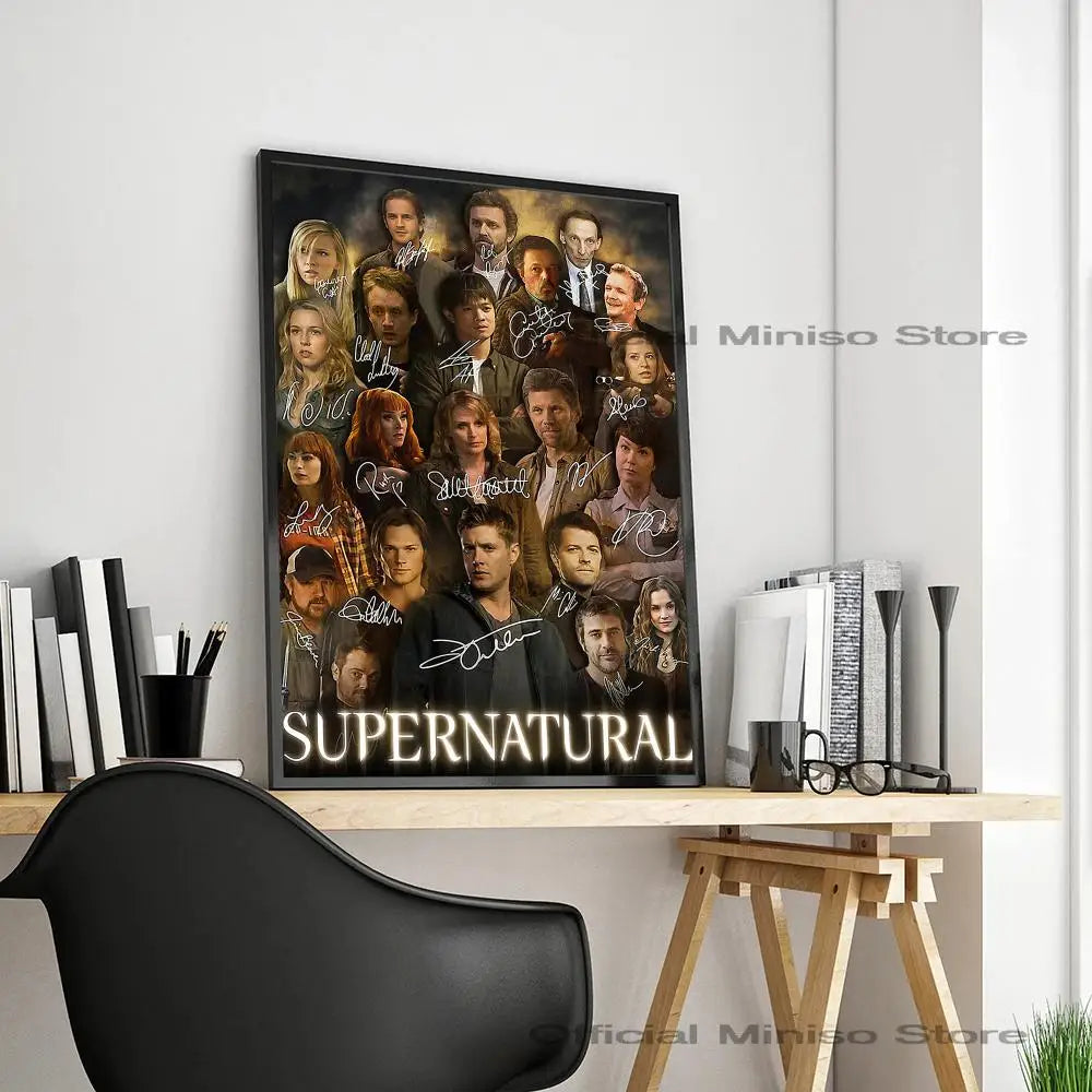 1pc Tv Show Supernatural Poster Self-adhesive Art Waterproof Paper Sticker Coffee House Bar Room Wall Decor
