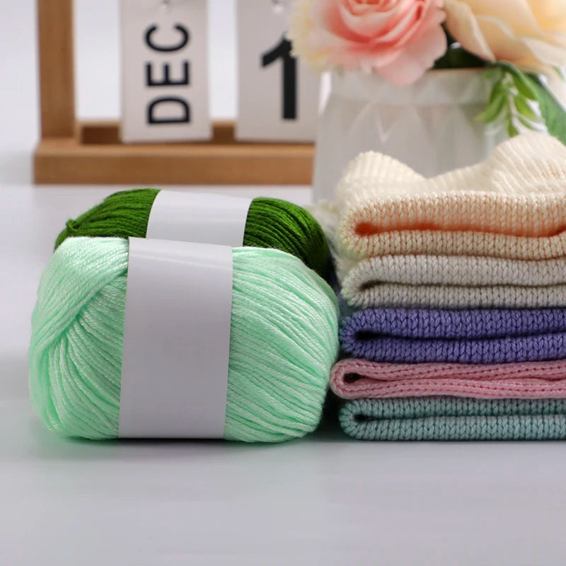 6pcs/Set Luxury Silk Blend Yarn, 50g Each, Soft Knitting Yarn Suitable For Sweaters, Baby Blankets And Scarves, Multiple Colors