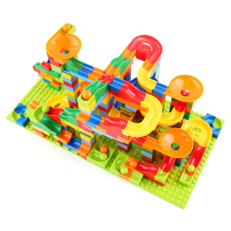 84-504PCS Marble Race Run Blocks Maze Ball Track Toy Compatible city Building Blocks Funnel Slide Blocks Toys DIY Bricks Toys