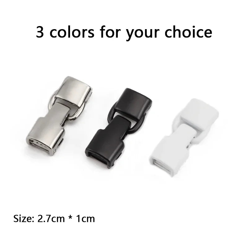 1Pair Rainbow Shoe Laces Without Ties Elastic Shoelaces Metal Buckle Lock Convenient Lazy Shoes Lace For Sneakers Accessories