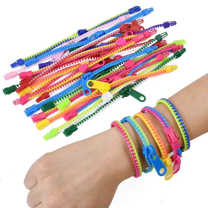 12/24Pcs Antistress Zipper Bracelets Sensory Fidget Toy Kids Birthday Party Favors Goodie Pinata Filler Wedding Gift for Guests