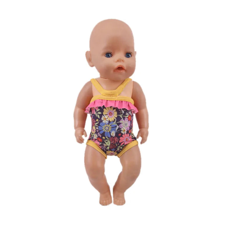 Multi-style Doll Swimsuit Cute Seaside Outfit For 43CM Baby Doll&18Inch American Doll Accessories,Our Generation Girl Gifts Toys