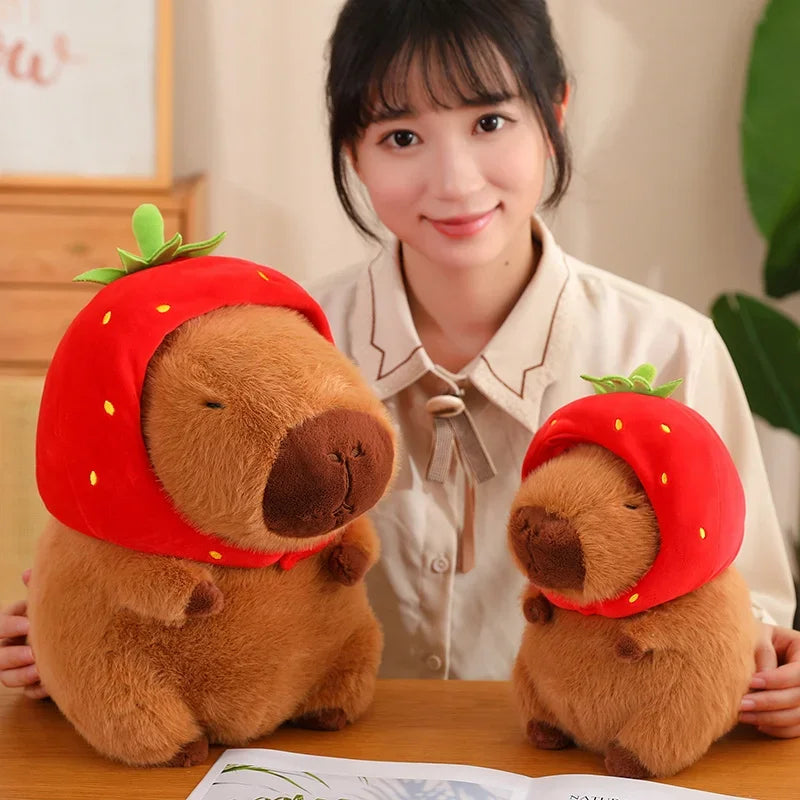Capybara Plush Toy Simulation Capibara Cosplay Unicorn Dinosaur Dress Boba Bread Fruit Food Decor Birds Bubble Stuffed Animals