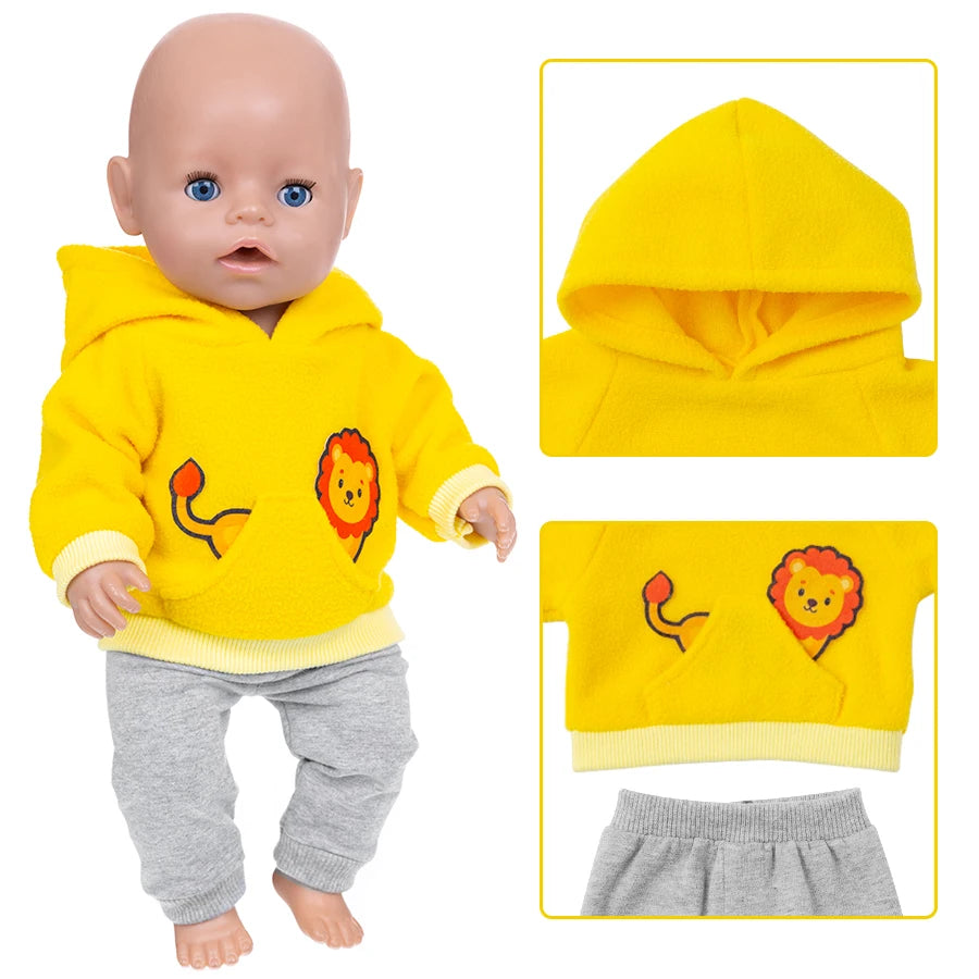 2025 New Dolls Outfit Suits For 17 inch 43cm Baby Reborn Doll Cute Jumpers Rompers New Born Doll Clothes