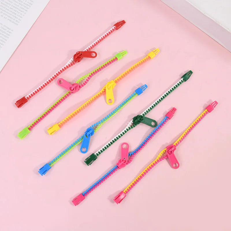 12/24Pcs Antistress Zipper Bracelets Sensory Fidget Toy Kids Birthday Party Favors Goodie Pinata Filler Wedding Gift for Guests