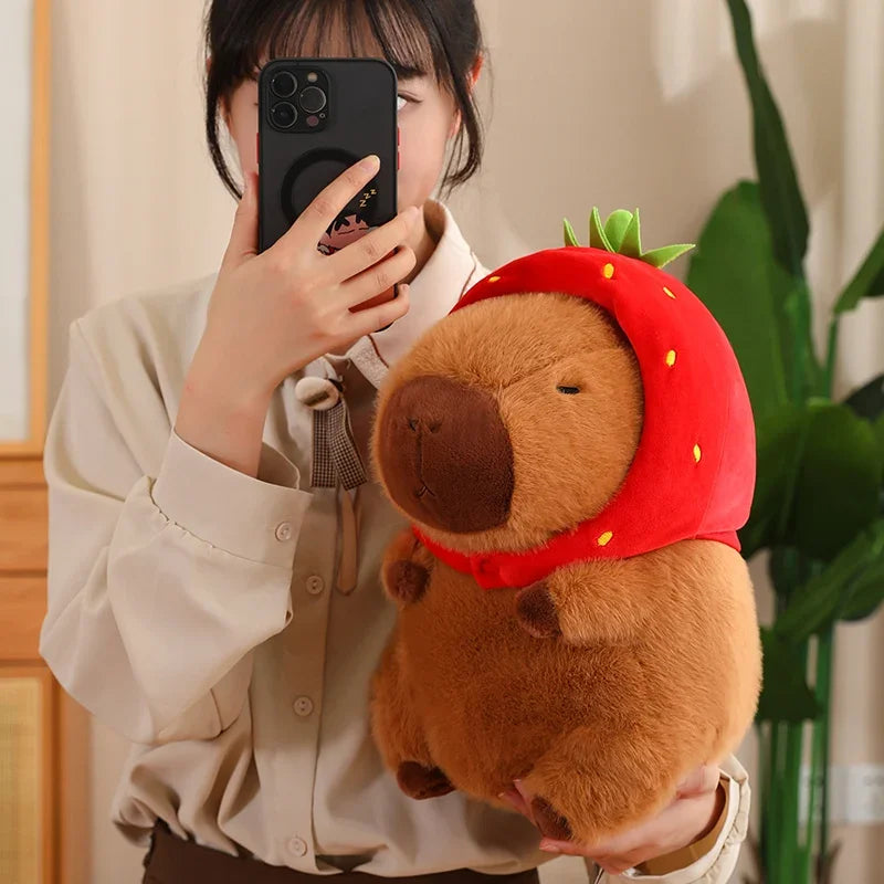 Capybara Plush Toy Simulation Capibara Cosplay Unicorn Dinosaur Dress Boba Bread Fruit Food Decor Birds Bubble Stuffed Animals