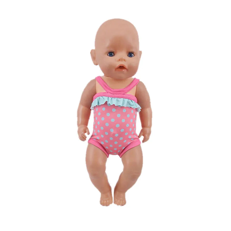 Multi-style Doll Swimsuit Cute Seaside Outfit For 43CM Baby Doll&18Inch American Doll Accessories,Our Generation Girl Gifts Toys