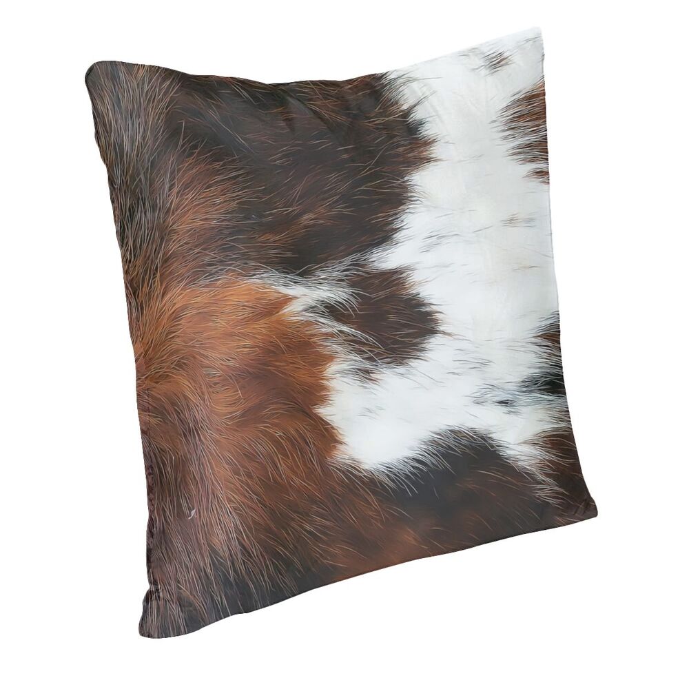 Hot Sale Scottish Highland Cow Cowhide Texture Cushion Cover 3D Print Animal Hide Leather Throw Pillow Case Sofa Car Home Decor