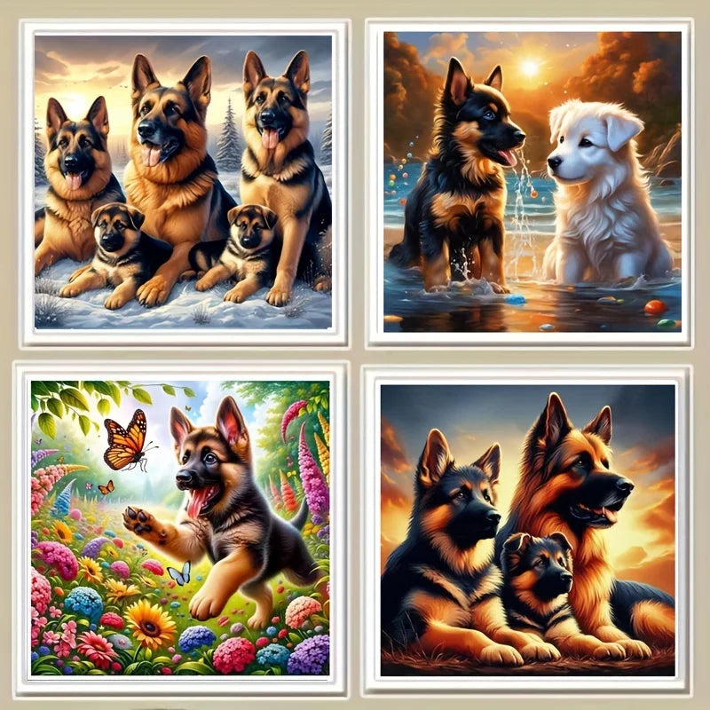 Puppy-5D Diamond Art Painting Kit, Full Round Diamond Art, Beginner Friendly, Suitable for Home or Office Wall Decoration, Avail