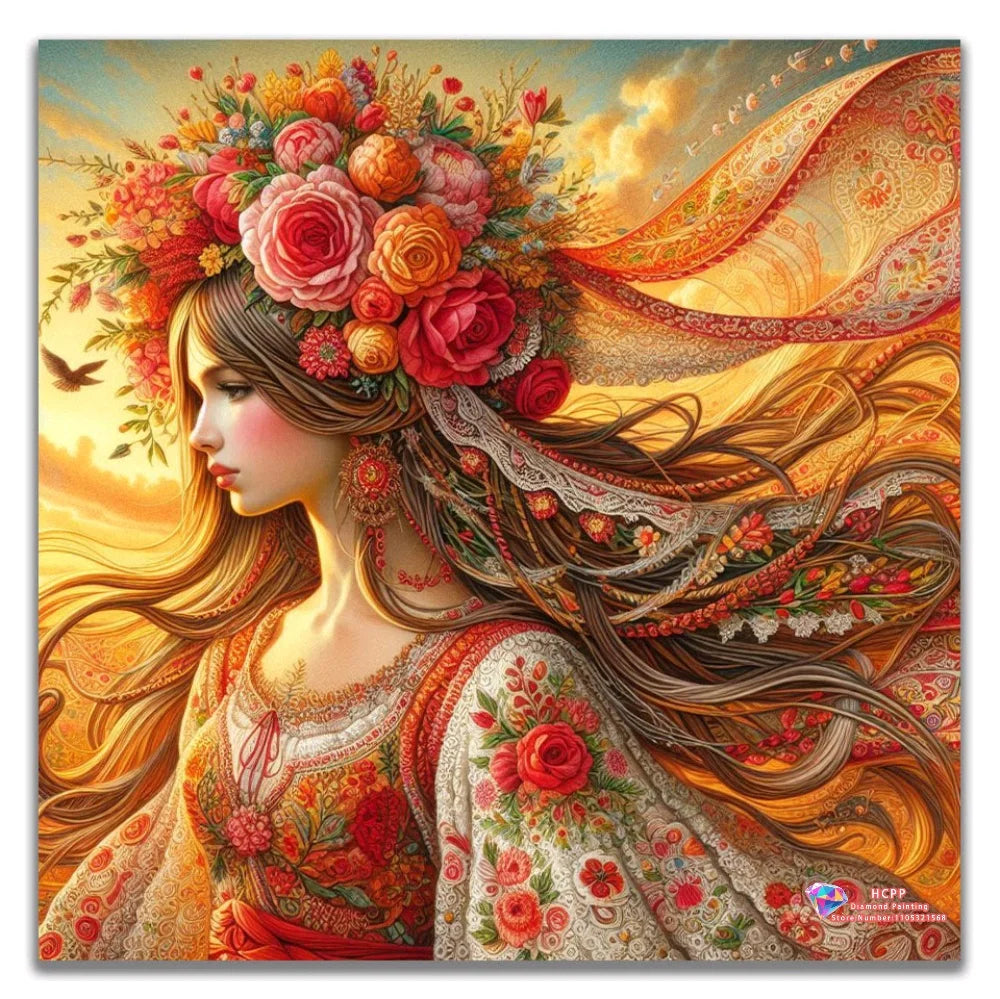Beauty Diamond Painting Kit Square Round Diamond 5D DIY Mosaic Cross Embroidery Handmade Art Unique Exquisite Gift Home Decor