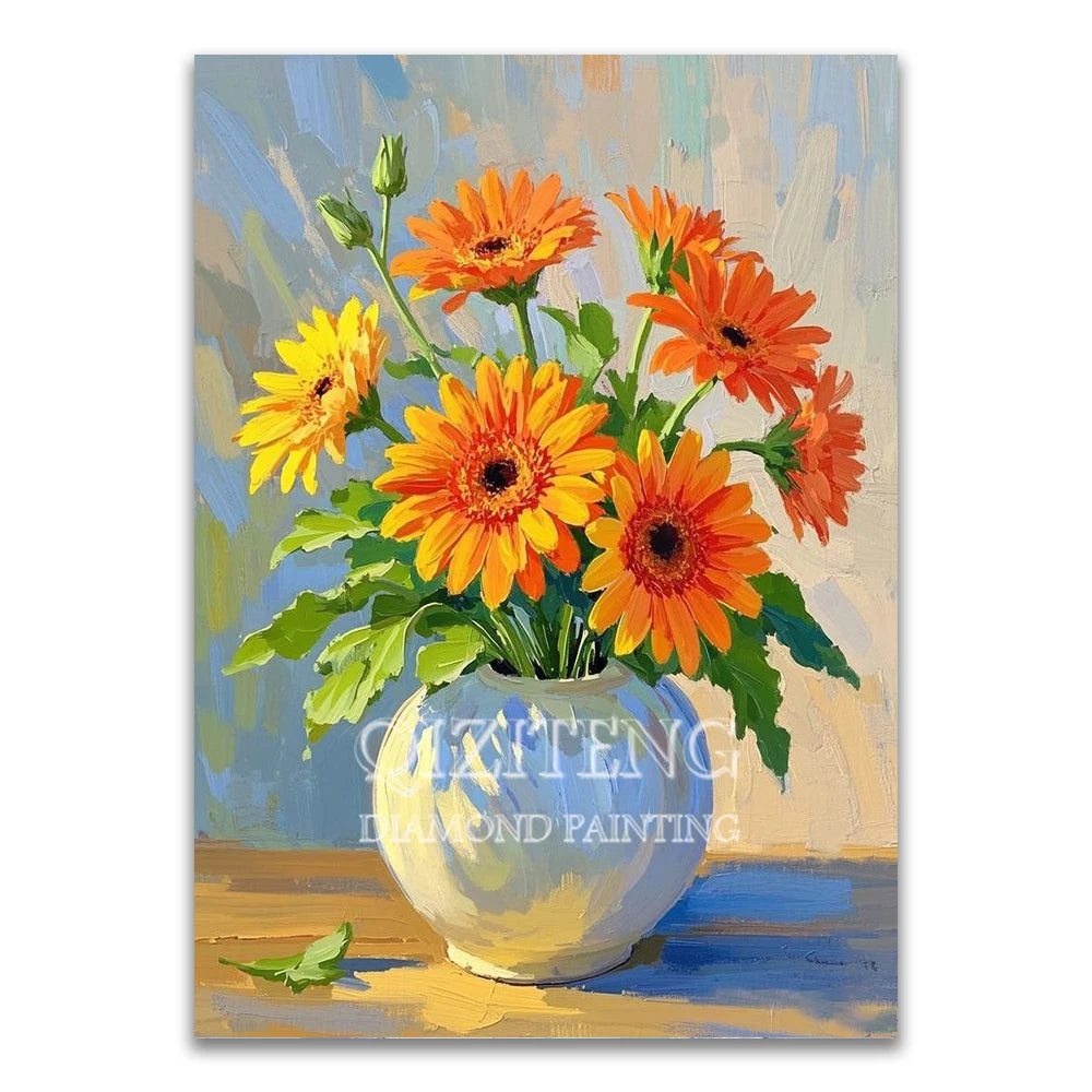 5D Diamond Painting Bouquet in Cup Color Flower Art Full Diamond Mosaic Cross Stitch DIY Modern Home Decor New Arrivals 2025