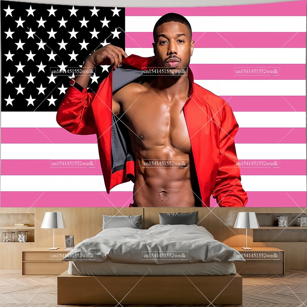 Jensen Ackles Tapestry American Flag Home Decor Wall Hanging Covering Bedroom Backdrops Outdoor Banners Decoration Gift for Fans