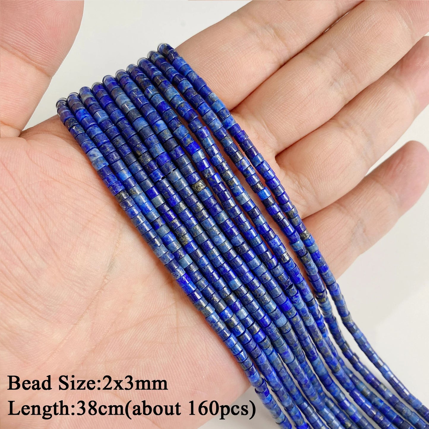 Natural Lapis Lazuli Healing Stone Bead Handmade Necklace Bracelet Bead Accessories For DIY Wisdom,Confidence,Prosperity Jewelry