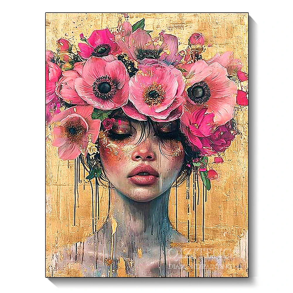 5D Diamond Painting Suitable for Adult Beginners Flowers Women Diamond Art Kit DIY Home Wall Decoration Crafts