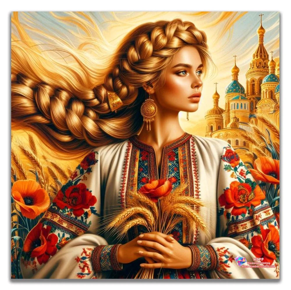 Beauty Diamond Painting Kit Square Round Diamond 5D DIY Mosaic Cross Embroidery Handmade Art Unique Exquisite Gift Home Decor