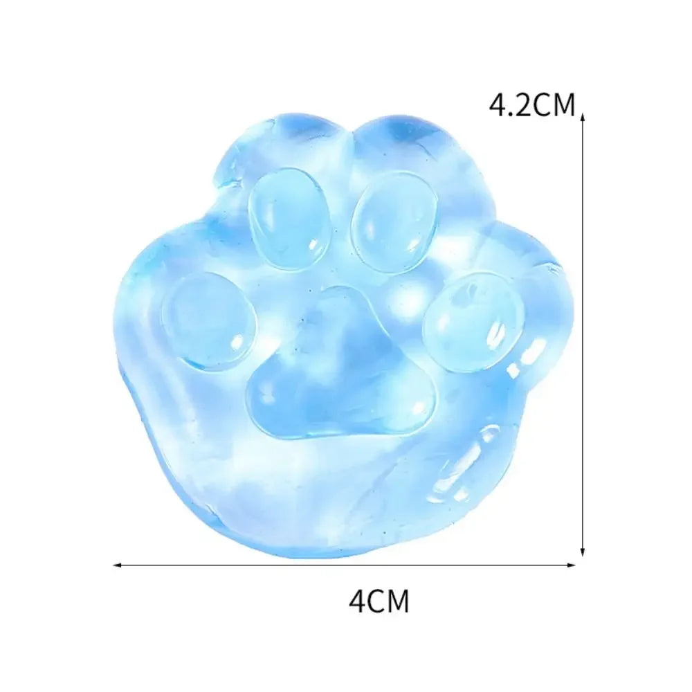 5/10/20PCS Kawaii Cat Paws Sticky Squeeze Toys Soft Realistic Jelly Glitter Cat Paws Transparent Squeeze Toys Kids Adult Gifts