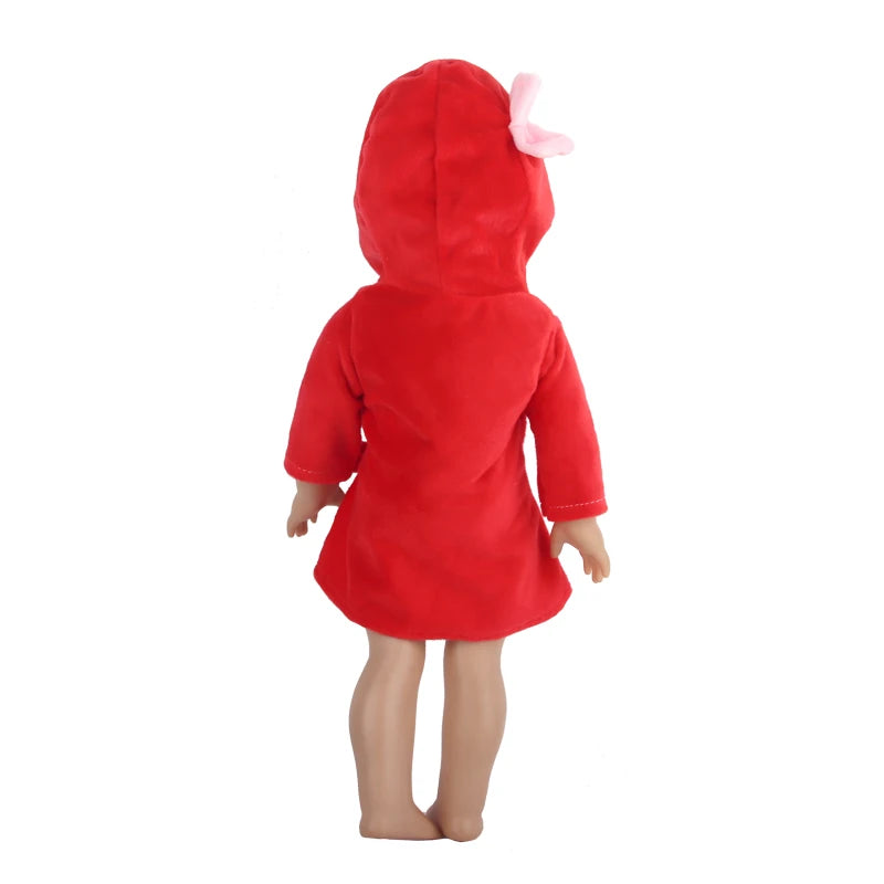 Doll Clothes Night-robe For 18 Inch American Doll Cartoon Animal Pajamas For 43cm Baby Girl Doll,OG,Russia,DIY Doll Girl's Gift
