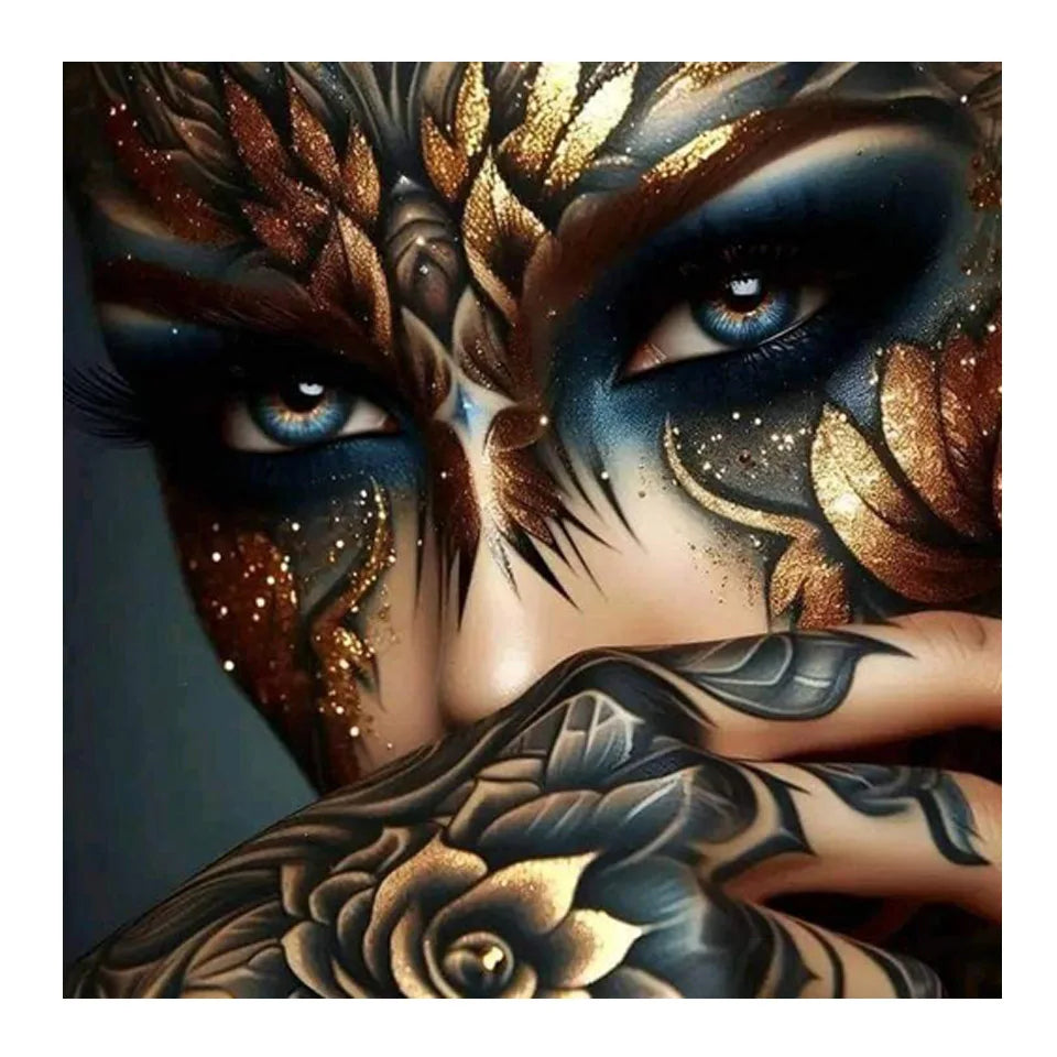 5d Diy Diamond Painting New 2025 Woman Red Rose Diamond Mosiac Home Decor Gothic Tattoo Girl Portrait Embroidery Wall Art Gift