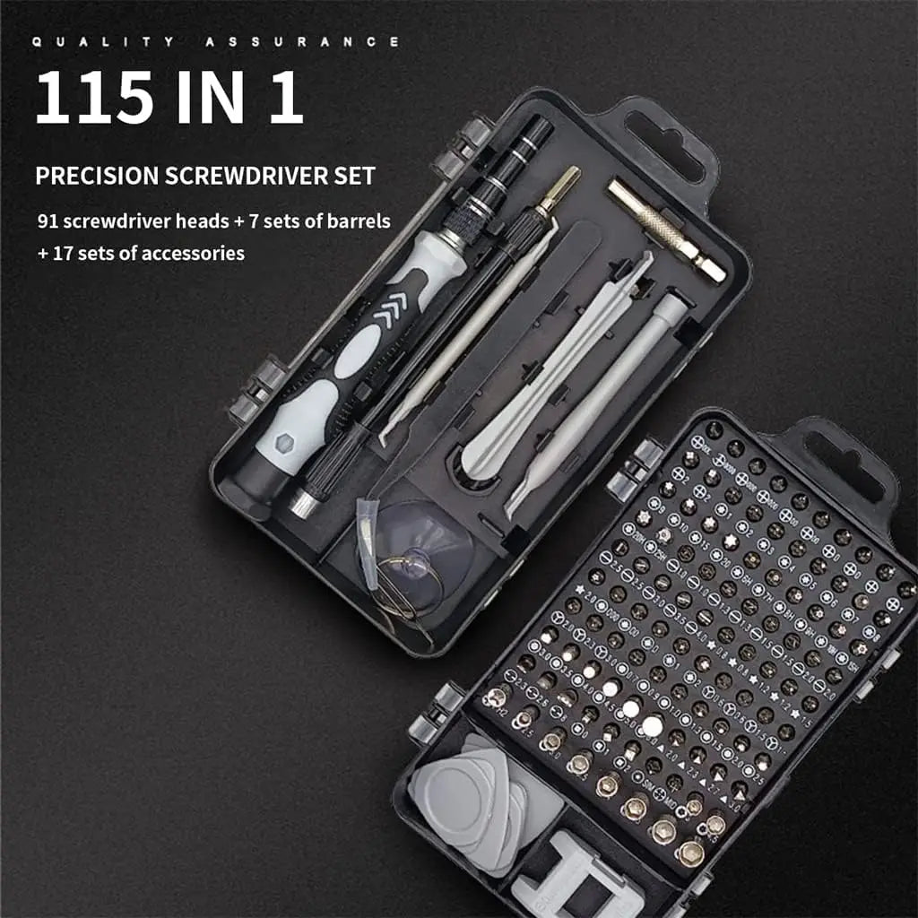 115-in-1 Precision Screwdriver Set, Professional Multi-Functional Repair Tool, with 98 Magnetic Screwdriver Bits, Suitable for iPhone and Glasses