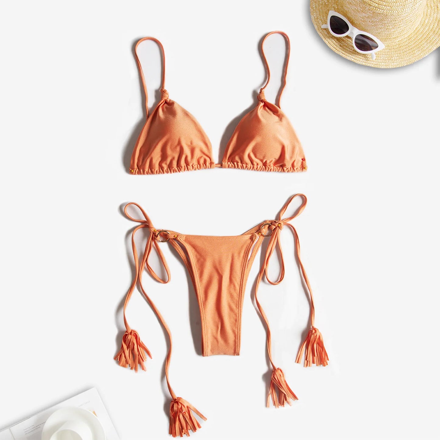 2022 Women Swimwear Sexy Bikini Hollow Out Swimsuit Thong Biquini Cross String Bikini Set Bathing Suit Bikinis Beachwear