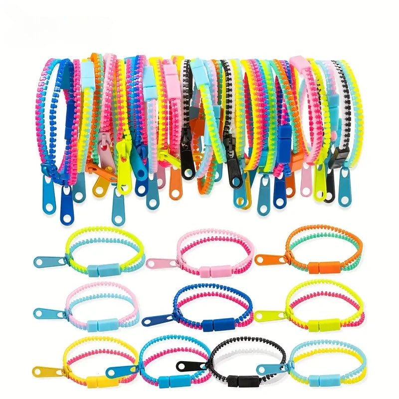 15Pc Colorful Antistress Zipper Bracelet Sensory Fidget Toy for Kids Birthday Party Favors Baby Shower Goodie Bag Halloween Gift