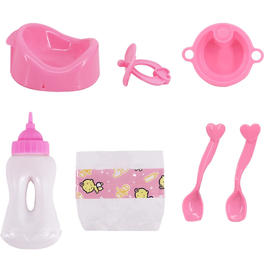 Doll Accessories Mini Diapers Milk Bottles Nipples Toothbrushes For 43CM Baby Doll&18Inch American Doll Accessories,DIY Toy Gift