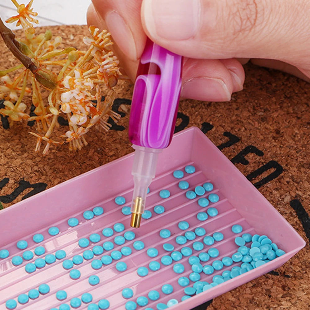 5D Diamond Painting Pen Crystal Point Drills Pen Handmade Tools With Metal Point Drill Heads Multi Placer Pen Tip Accessories