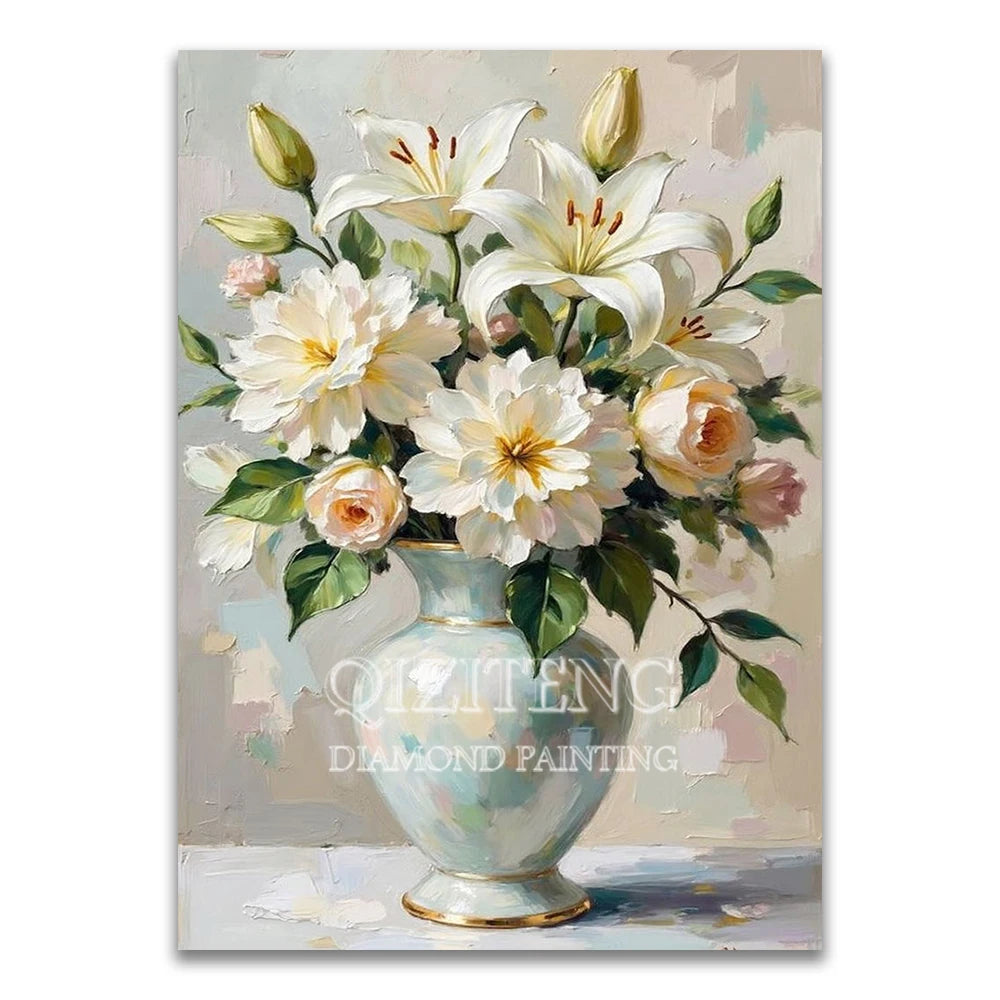 5D Diamond Painting Bouquet in Cup Color Flower Art Full Diamond Mosaic Cross Stitch DIY Modern Home Decor New Arrivals 2025