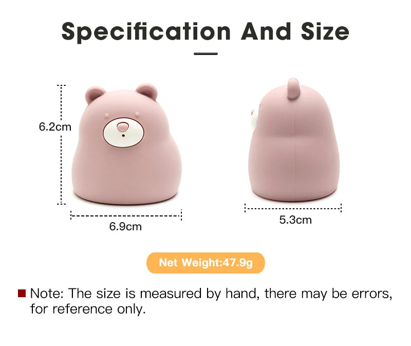 Cute Silicone Squeaky Bear Bath Toy - Safe Floating Water Toy for Baby Toddler Bath Time Fun, BPA Free