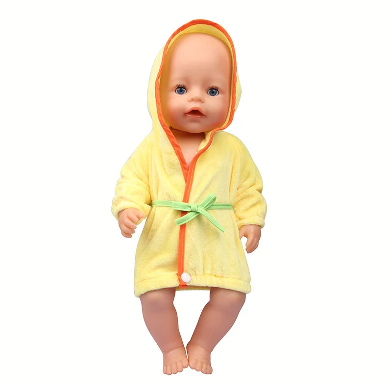Doll Clothes Night-robe For 18 Inch American Doll Cartoon Animal Pajamas For 43cm Baby Girl Doll,OG,Russia,DIY Doll Girl's Gift