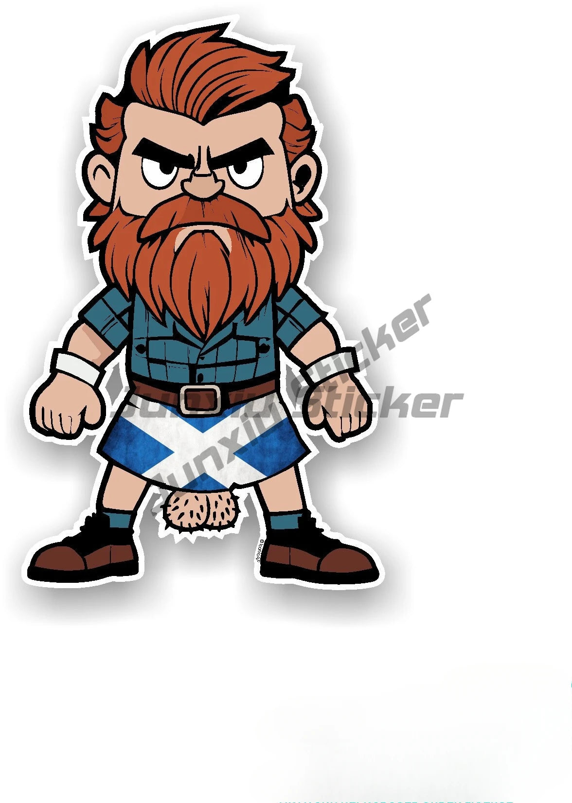 Funny Highland Cow Vinyl Stickers Cute Sheep Lamb with Scottish Flag St Andrews Flag Vinyl Decal Car Van Toolbox Caravan Laptop