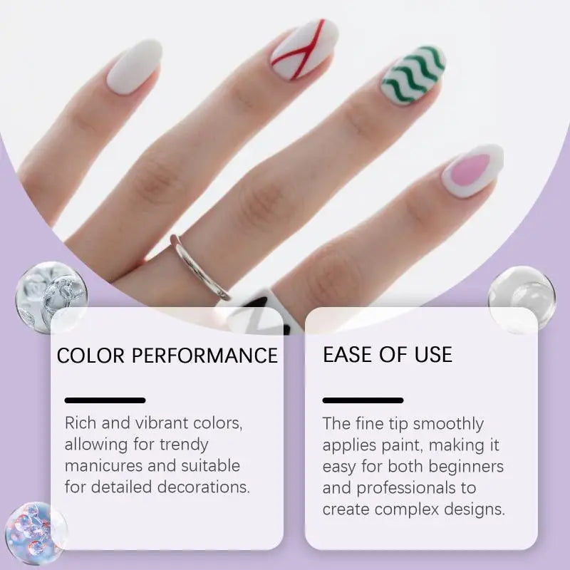 12Pcs Nail Marker Drawing Acrylic Paint Pens Nail Art Graffiti Pen Set Waterproof Nail Painting Manicure Extra Fine 0.5mm