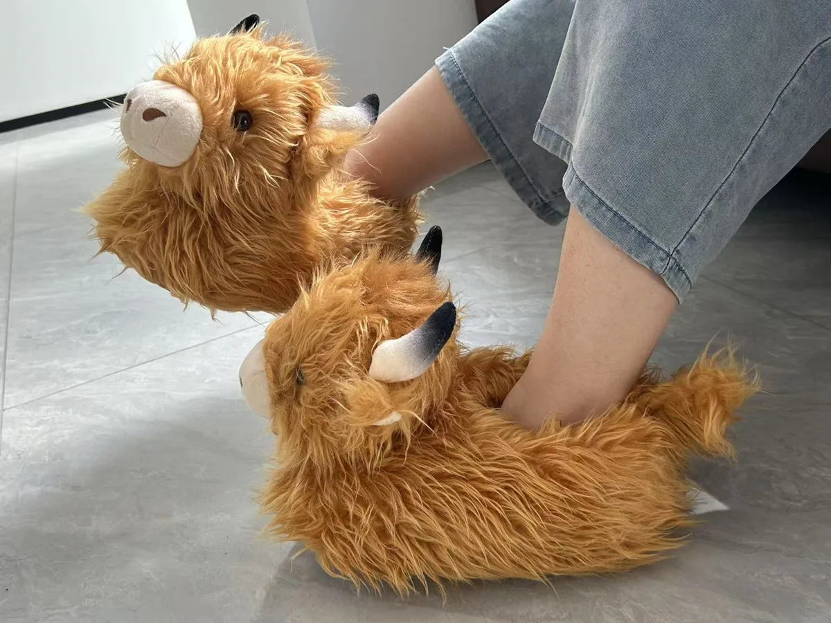 Long-Haired Cow Scotch Highland Cow Animal Shoes, Size 28*27*19cm, Purchase of the Store, Shoes for the Quantity of Yourself, Look at Whether You Wear It