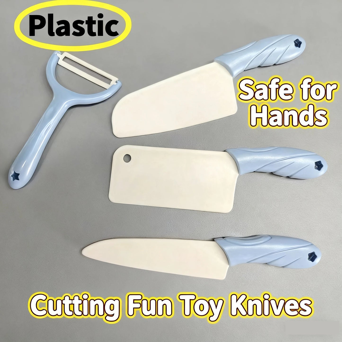 Kids Cooking Set 7Pieces Montessori Kitchen Tools Toddler Pretend Play Safe with Knife Board Can Cutting Fruits Vegetable Food