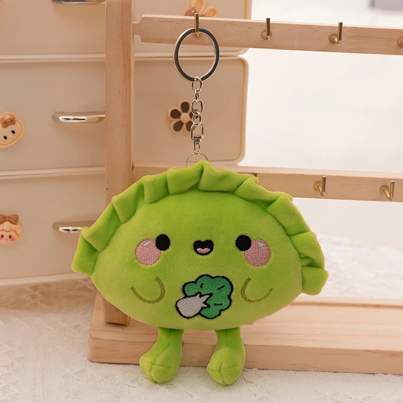 11cm Mini Rice Bao Steamed Stuffed Bun Plush Dumplings Keychain Cute Bag Pendant Decoration