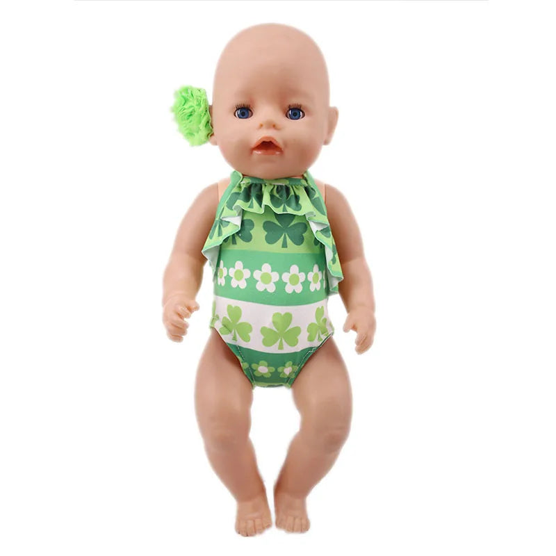Multi-style Doll Swimsuit Cute Seaside Outfit For 43CM Baby Doll&18Inch American Doll Accessories,Our Generation Girl Gifts Toys