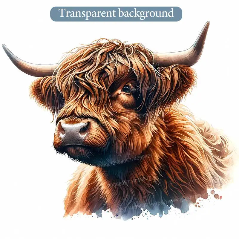 Highland Cow Cute Baby Cow Wall Sticker Toilet Lid Sticker Bedroom Entrance Living Room Porch Home Decora Waterproof Decals S842