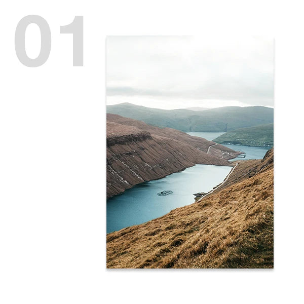 High Cow Nature Photography Landscape Wall Art Canvas Posters Aesthetic Prints Decorative Paintings Pictures for Home Room Decor