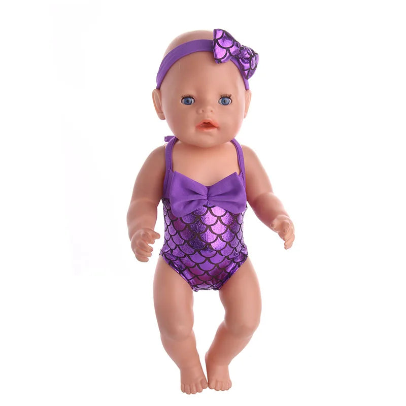 Multi-style Doll Swimsuit Cute Seaside Outfit For 43CM Baby Doll&18Inch American Doll Accessories,Our Generation Girl Gifts Toys