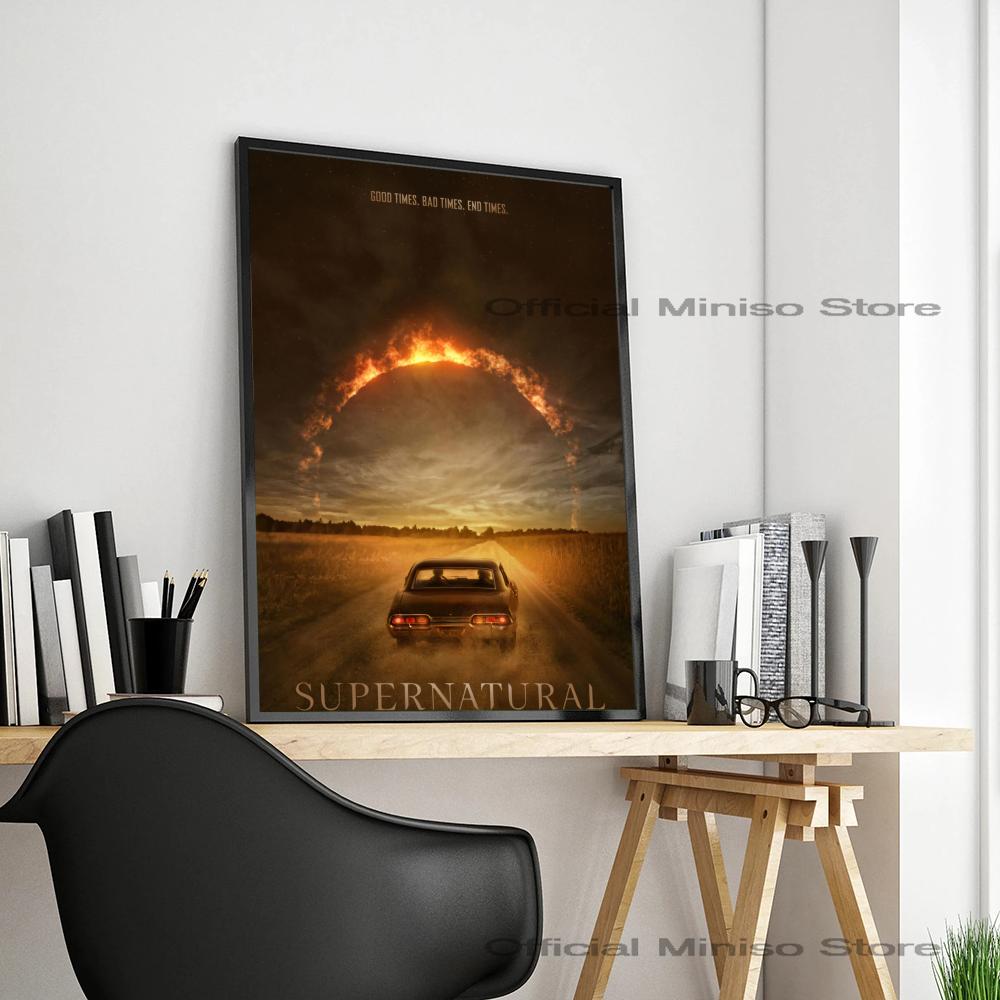 1pc Tv Show Supernatural Poster Self-adhesive Art Waterproof Paper Sticker Coffee House Bar Room Wall Decor