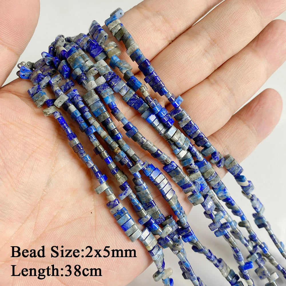 Natural Lapis Lazuli Healing Stone Bead Handmade Necklace Bracelet Bead Accessories For DIY Wisdom,Confidence,Prosperity Jewelry