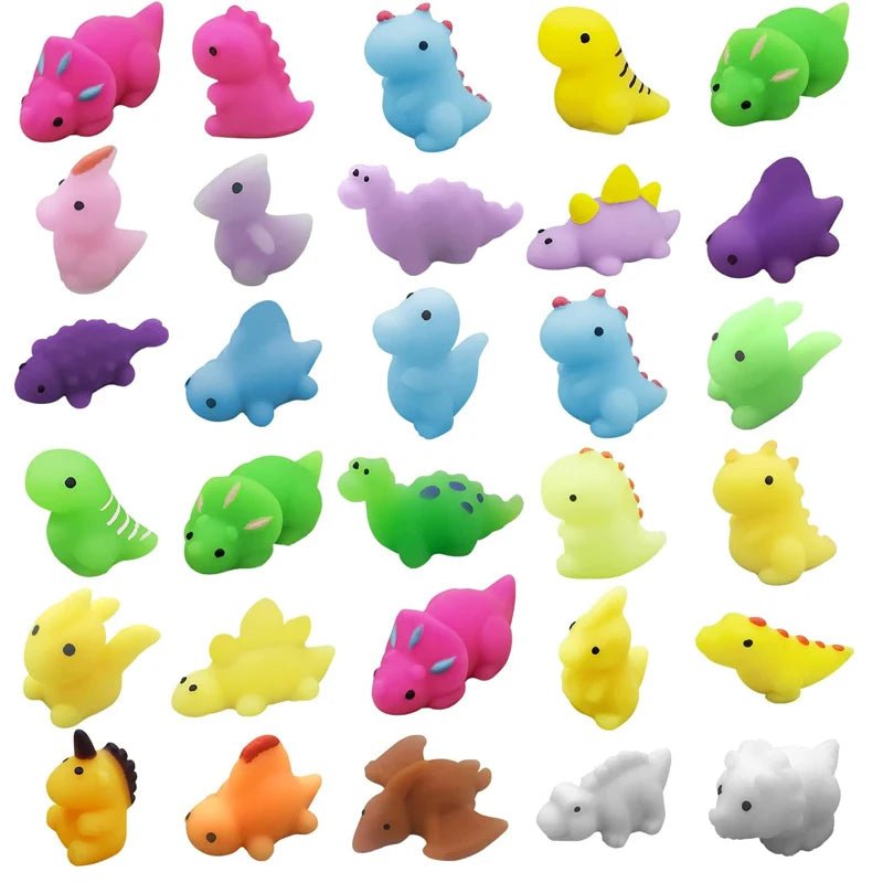 30PCS Mini Kawaii Dinosaur Mochi Squishy Fidget Toys For Kids Party Favors Gifts Regalos Cumpleaños Niños Para Invitados