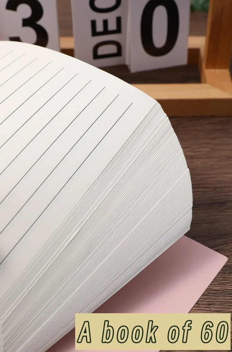 A5 60 Sheets Thick Notebook Spiral Binding Loose-leaf Notebooks with Lines Pages